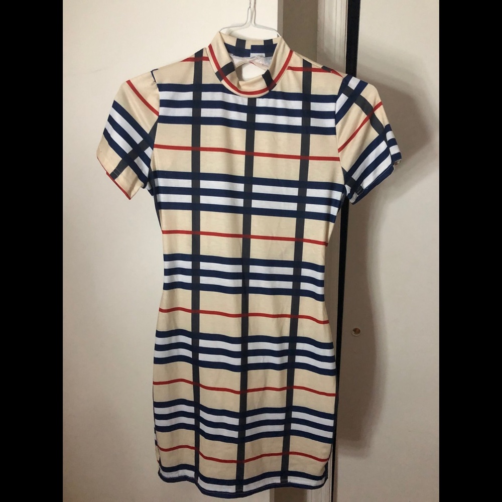 Plaid blackless club dress
